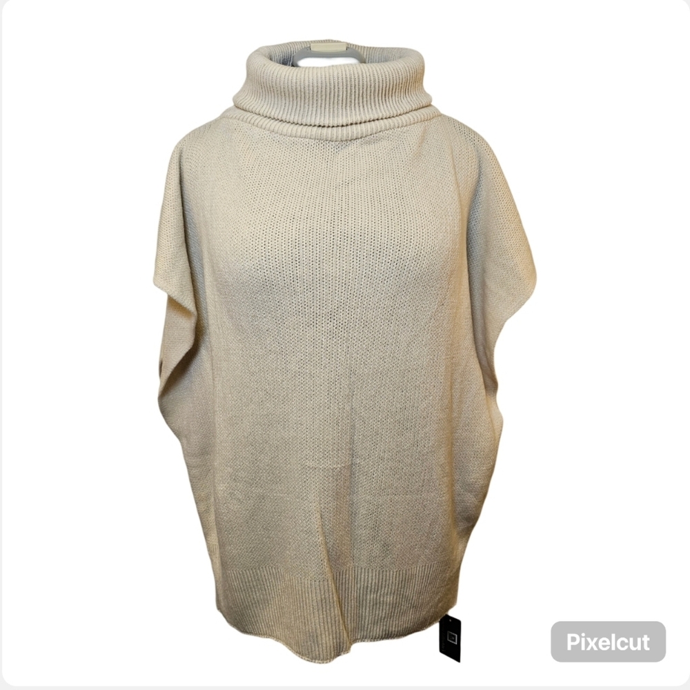 NWT Catherine Lillywhite's creamy white turtleneck acrylic knit top size XL US